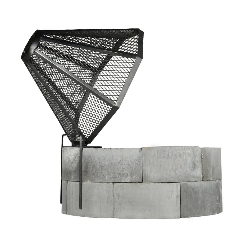 Pare-étincelles pour foyer en blocs de béton