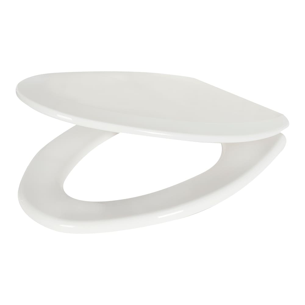 Siège de toilette allongé en bois à fermeture lente