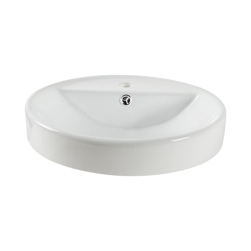 TASSILI Alma Round Porcelain Wash Basin White 18 11/16 in.