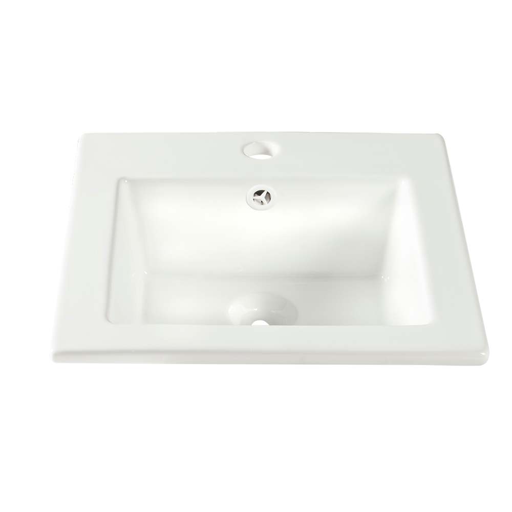 TASSILI SUPRA Ilda Porcelain Square Wash Basin White 16 5/16 in. x 16 5/16 in.
