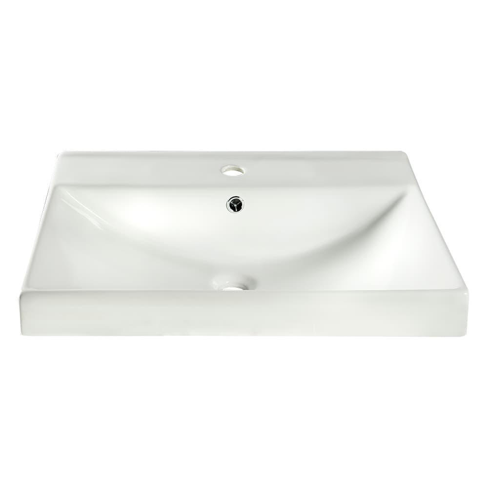 TASSILI SUPRA Greta Rectangular Porcelain Wash Basin White 24 in. x 18 1/2 in.