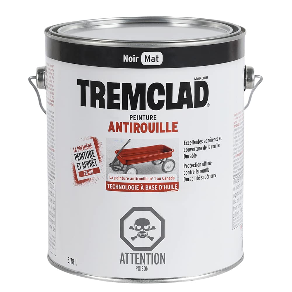 Peinture antirouille Tremclad noir mat 3,78 L