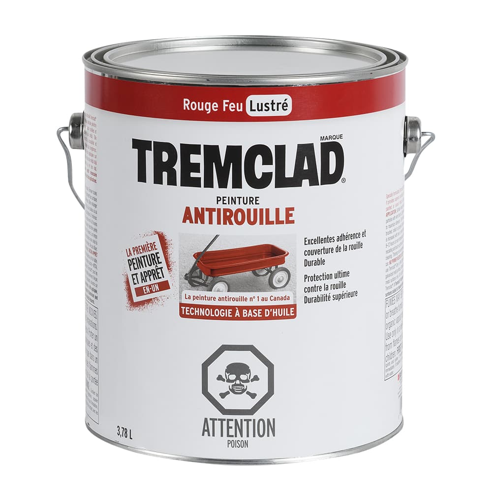 Peinture antirouille Tremclad rouge feu lustré 3,78 L