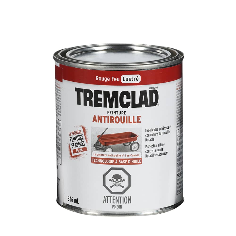 Peinture antirouille Tremclad rouge feu lustré 946 ml