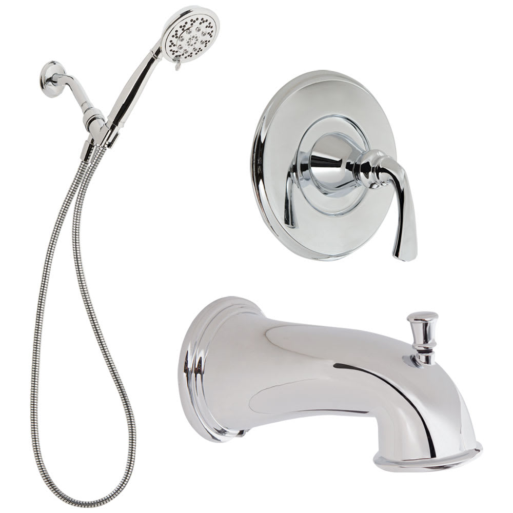 Robinet de baignoire-douche avec douchette 1 poignée Solita chrome