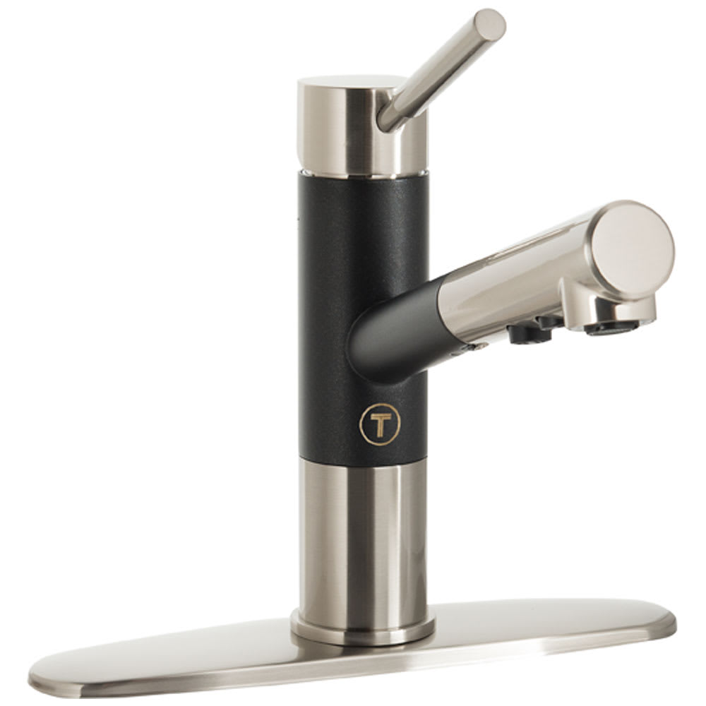 Robinet de cuisine à douchette rétractable 1 poignée Carlos nickel brossé noir TASSILI SUPRA
