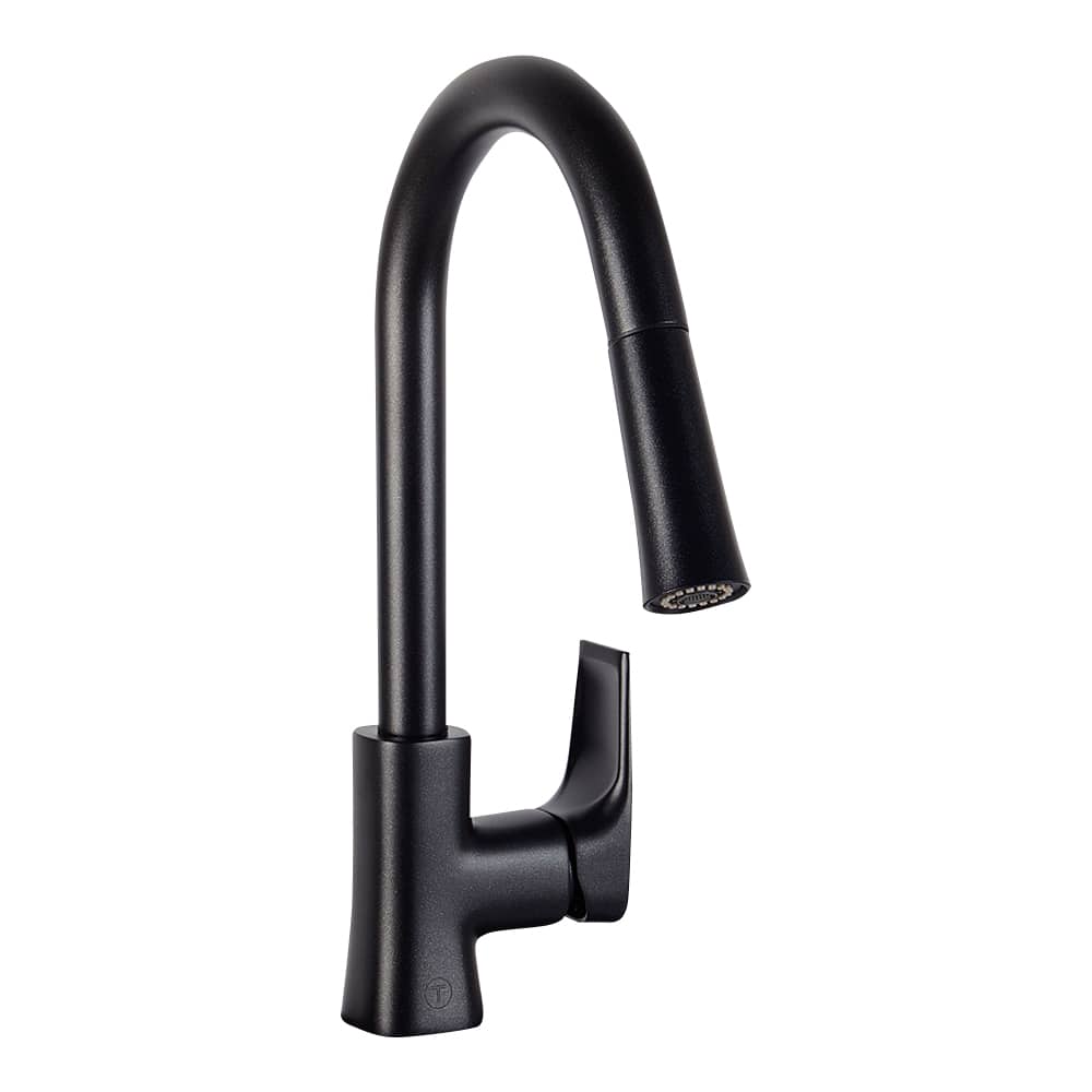 Robinet de cuisine à douchette rétractable 1 poignée Lecco noir TASSILI SUPRA