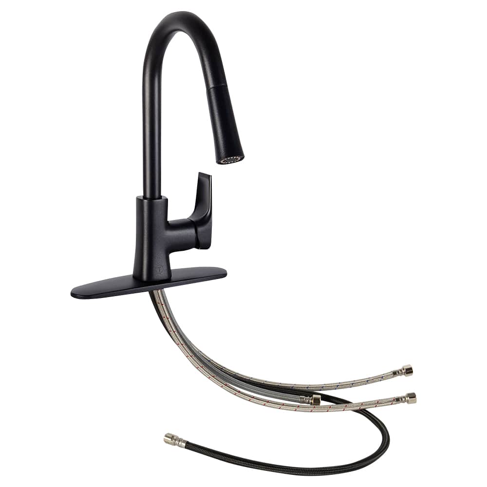 Robinet de cuisine à douchette rétractable 1 poignée Lecco noir TASSILI SUPRA