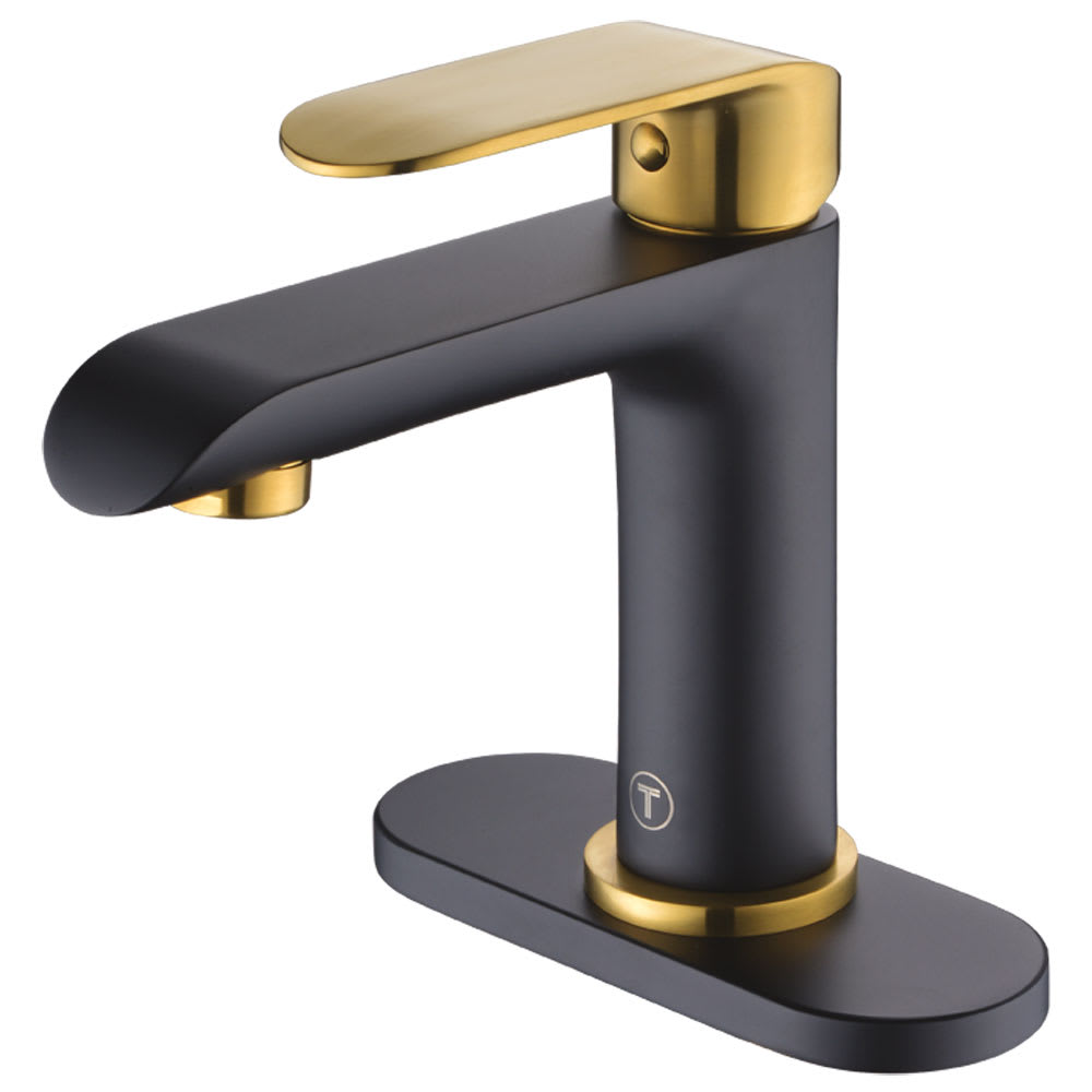 Robinet de lavabo 1 poignée Ippazio noir et or TASSILI SUPRA