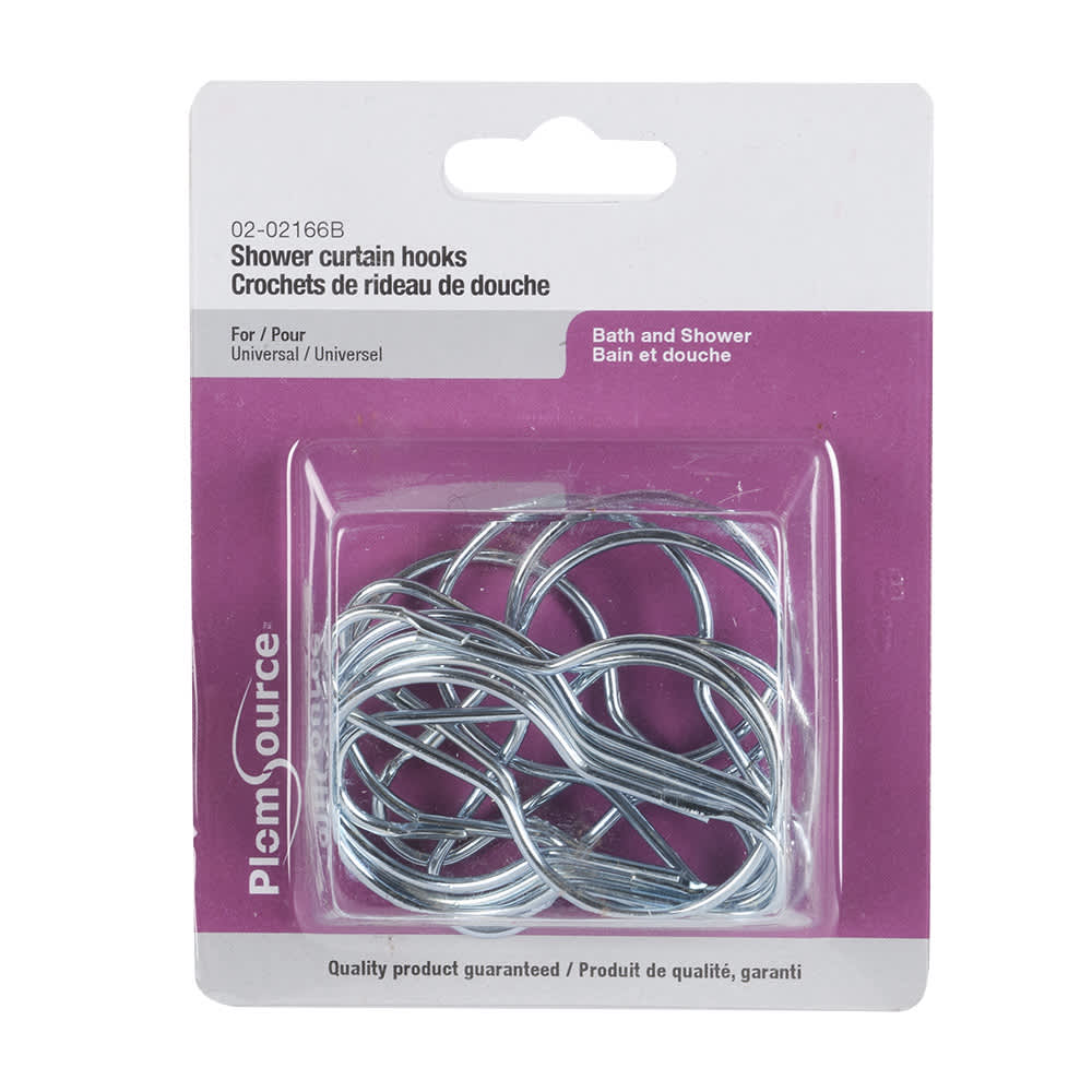 Crochets pour rideau de douche chrome Pqt/12