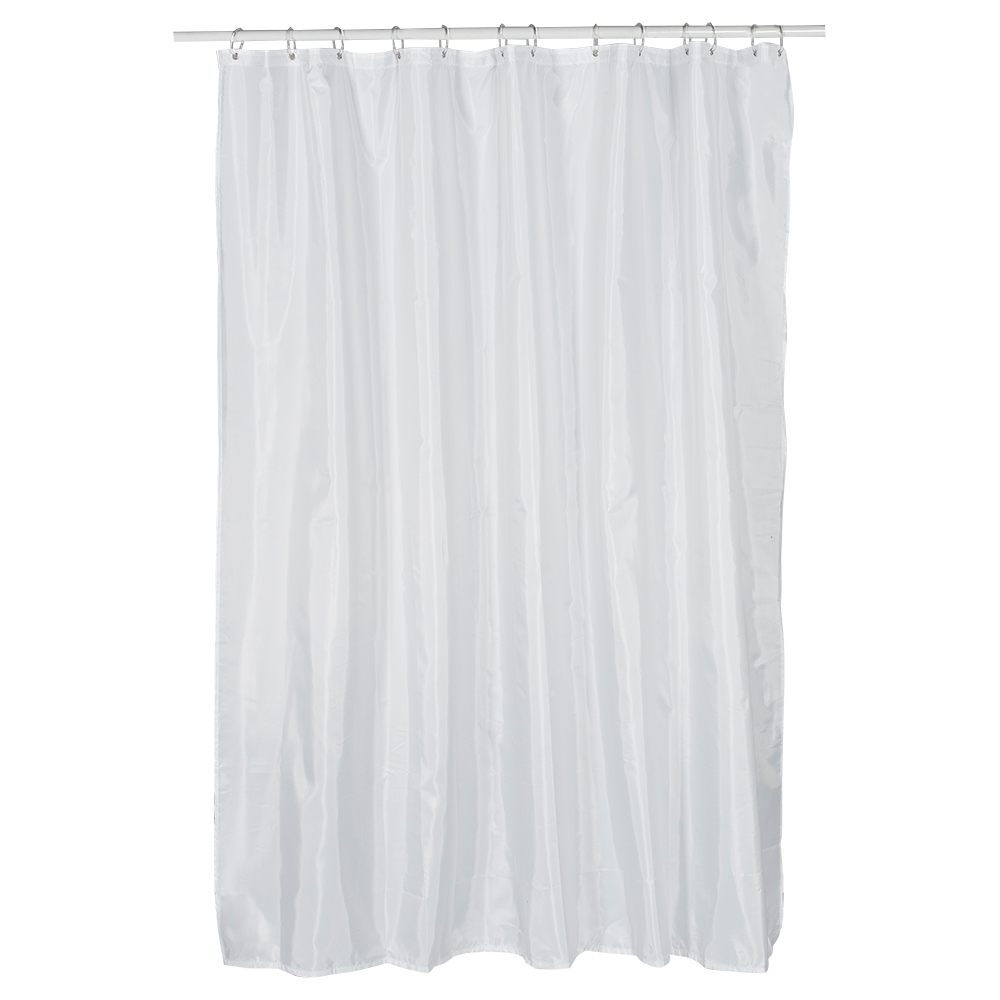 Rideau de douche en tissu blanc