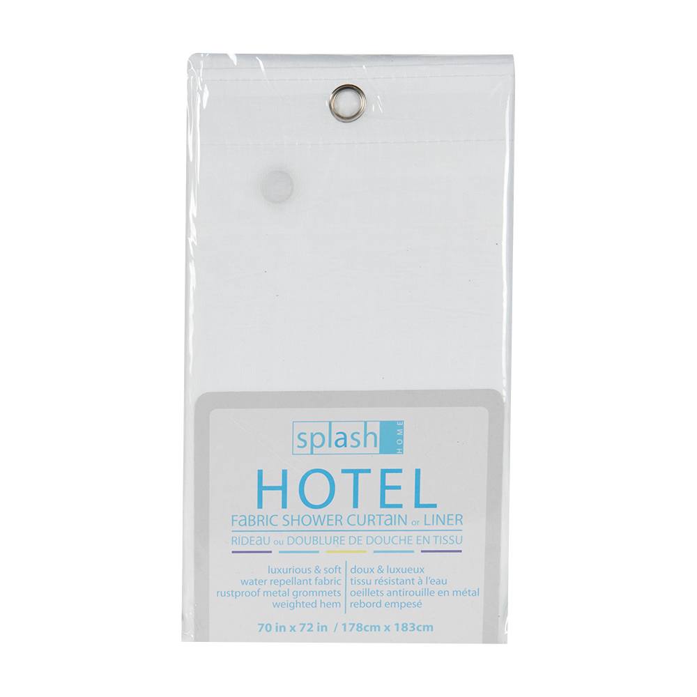 Rideau de douche en tissu blanc