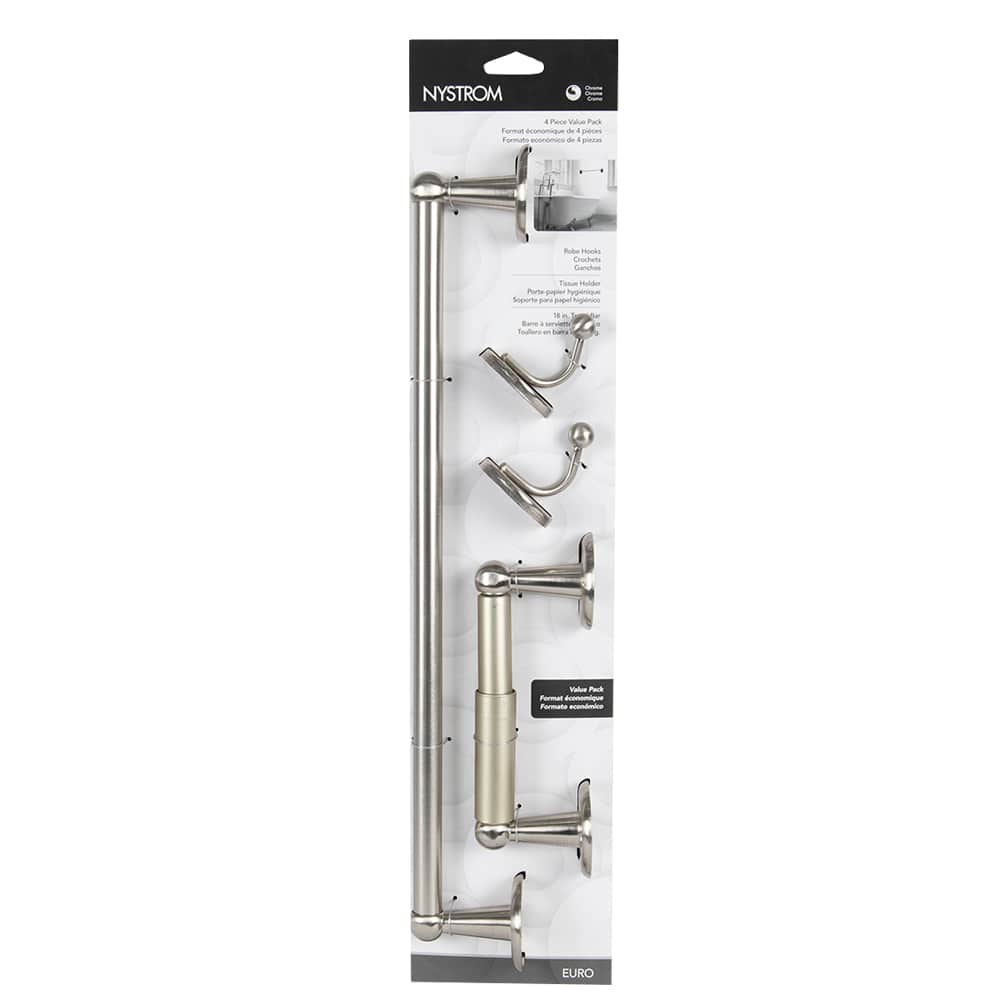 Accessoires de salle de bains Euro nickel brossé Ens/4