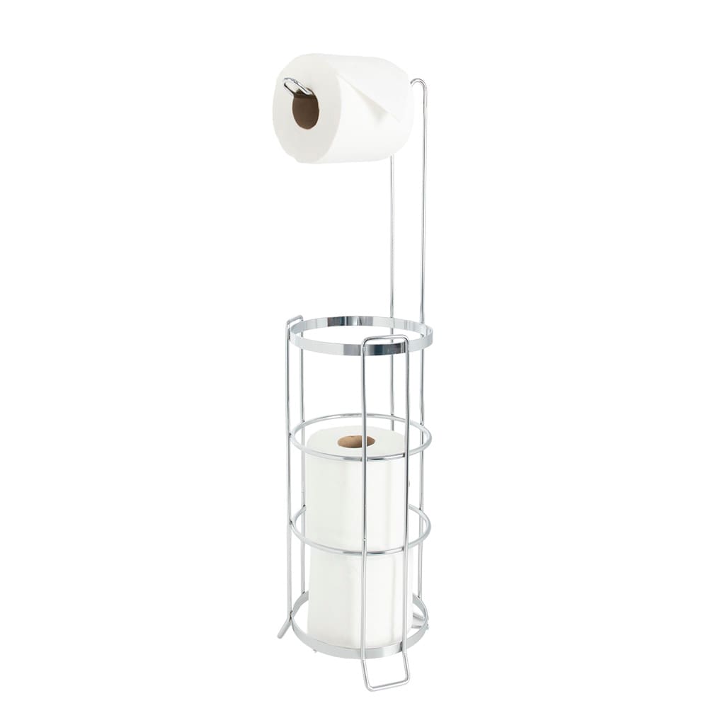 Free-Standing Toilet Paper Holder with Storage Chrome
