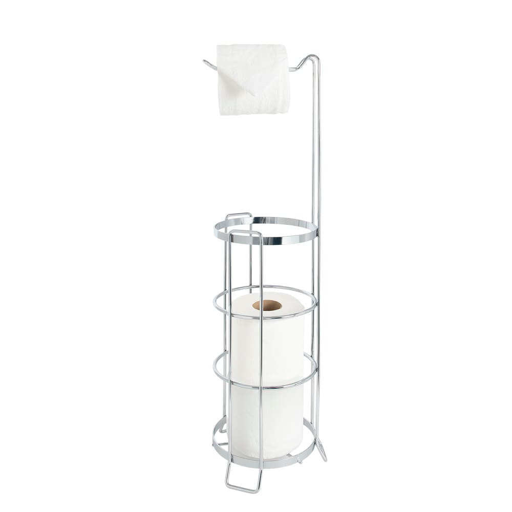 Free-Standing Toilet Paper Holder with Storage Chrome