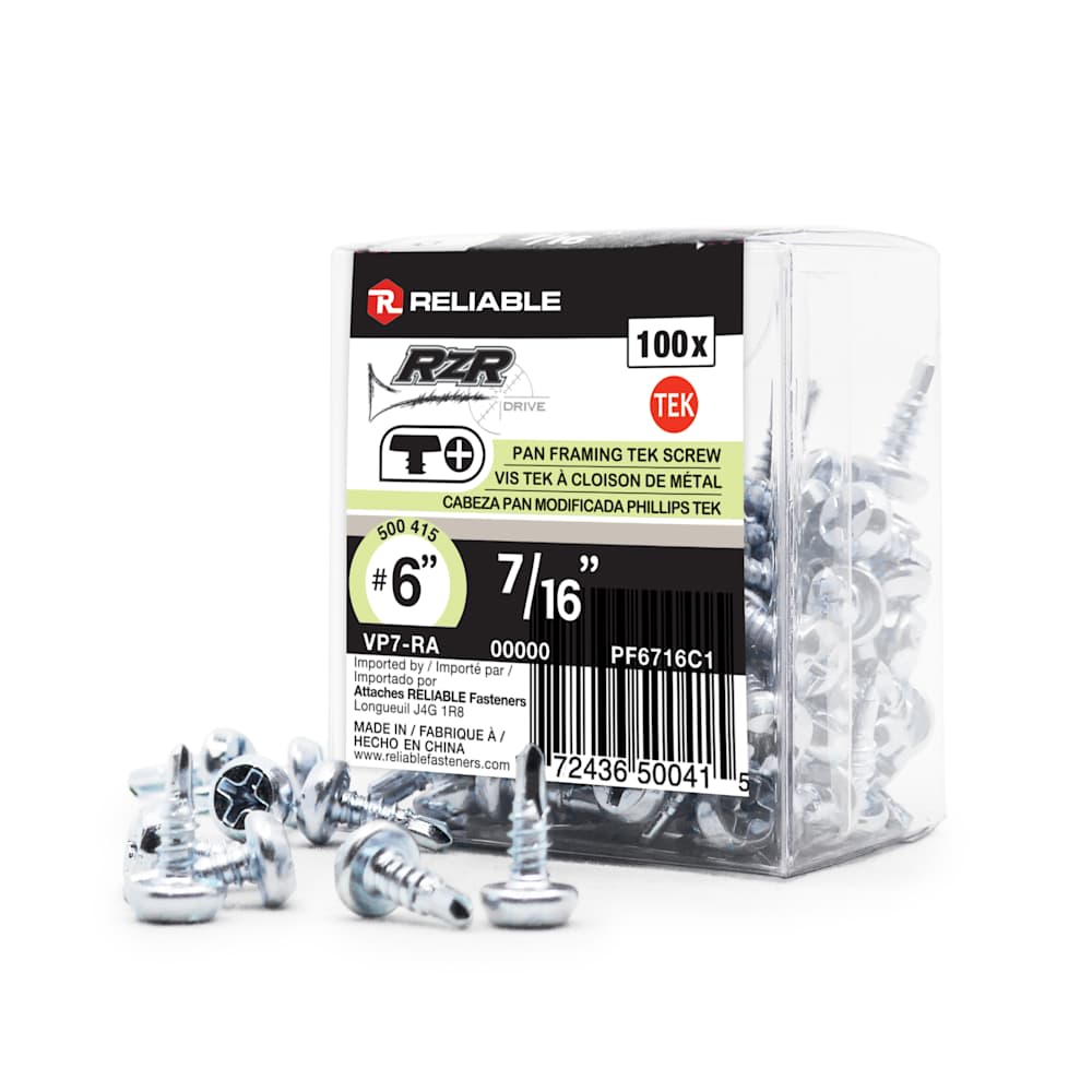 Self-Drilling Metal Screws 7/16 in. n° 6 Pkg/100