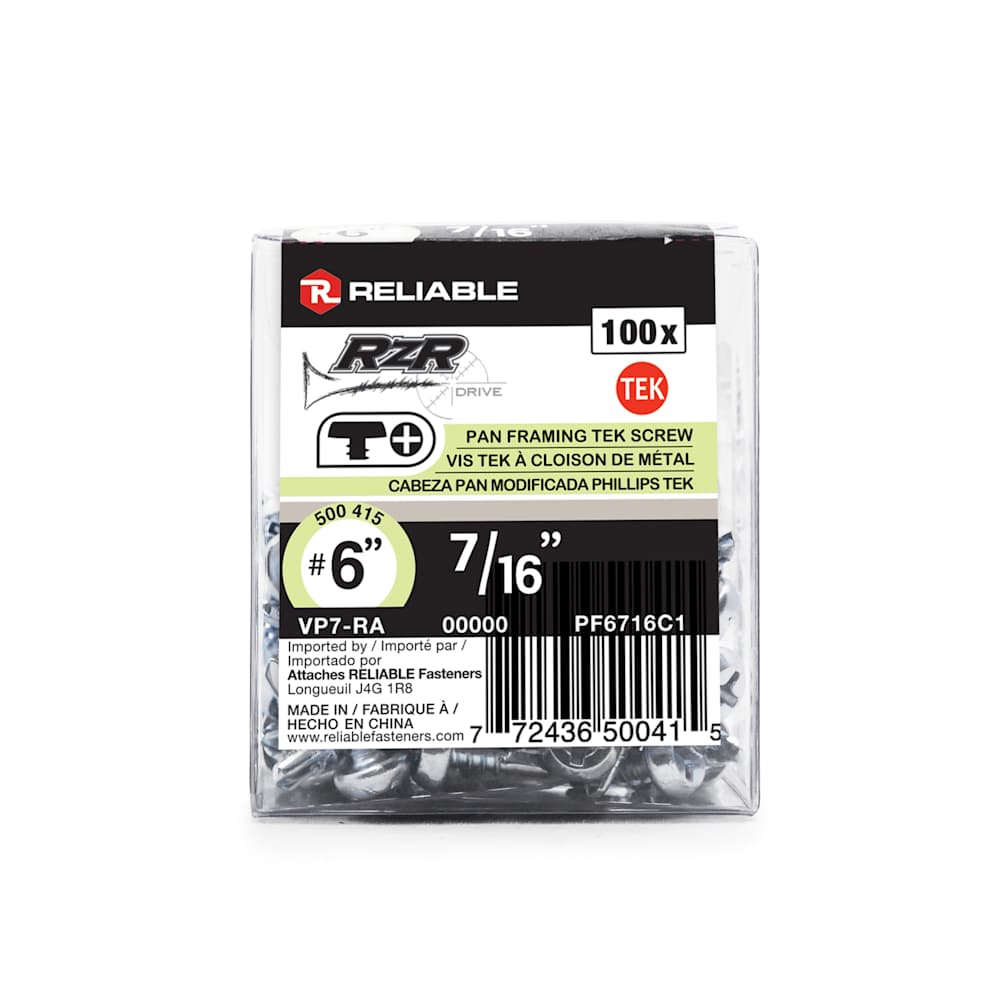 Self-Drilling Metal Screws 7/16 in. n° 6 Pkg/100