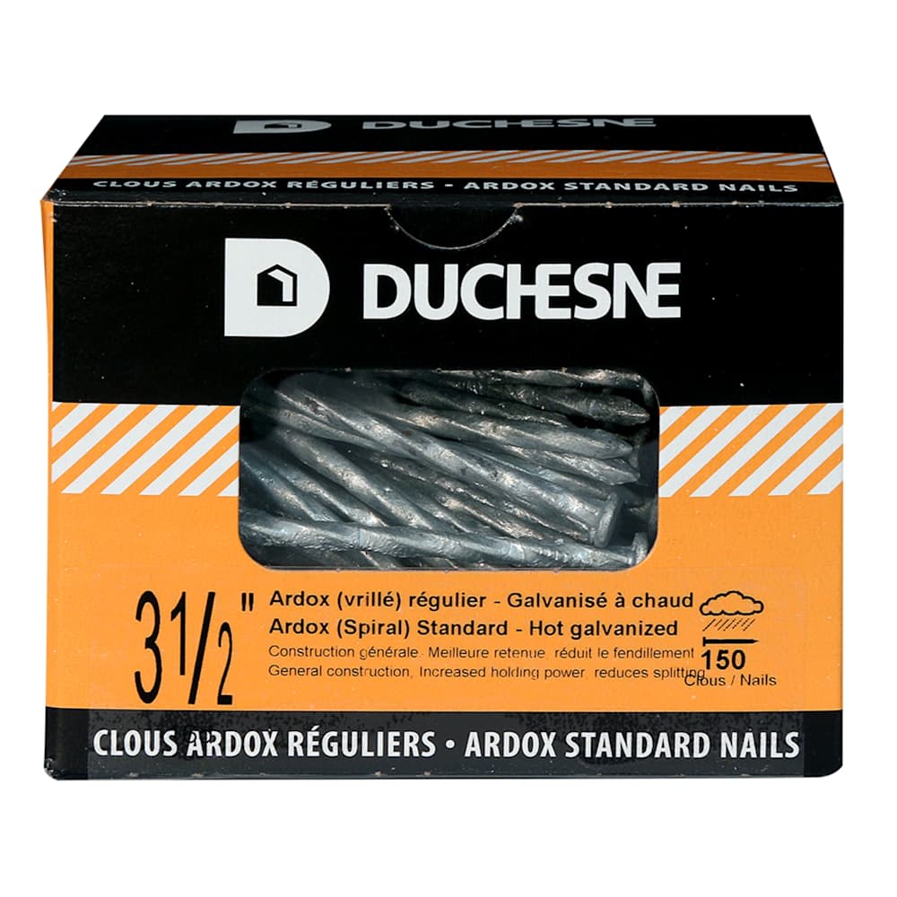 Clous vrillés Ardox galvanisés à chaud 3 1/2 po 50 lb