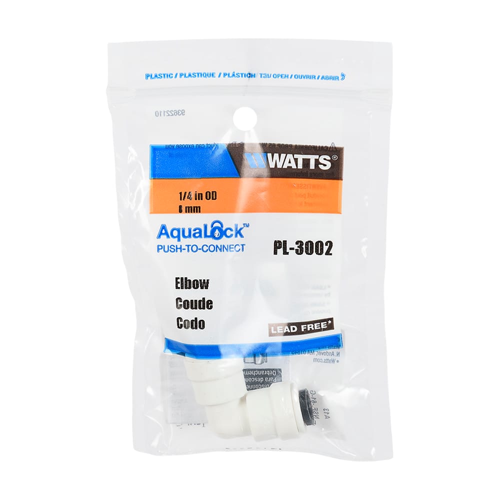 Coude 90° pour tuyau de vinyle Quick-Connect 1/4 po O.D. x 1/4 po O.D.