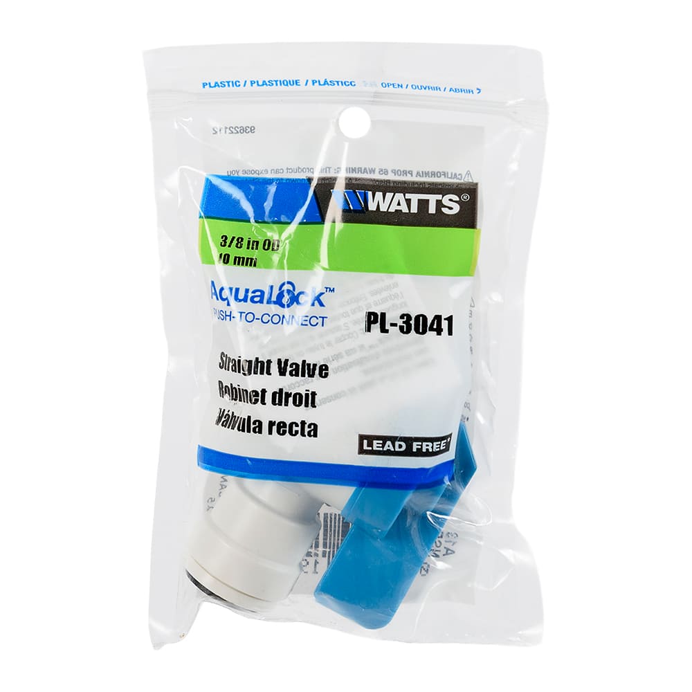 Quick-Connect Straight Valve , 3/8 in. O.D. x 3/8 in. O.D.