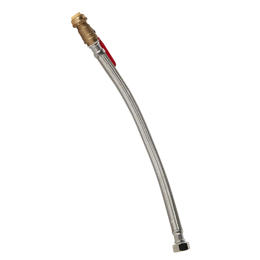 Connecteur tressé avec valve pour chauffe-eau 3/4&nbsp;po&nbsp;FPT&nbsp;x&nbsp;3/4 po&nbsp;RAP x 18&nbsp;po NEKTRA