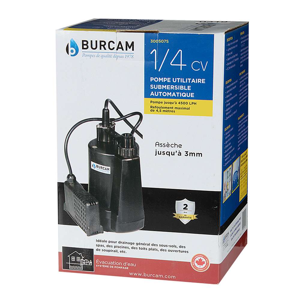 Pompe utilitaire submersible 1/4 c.v.