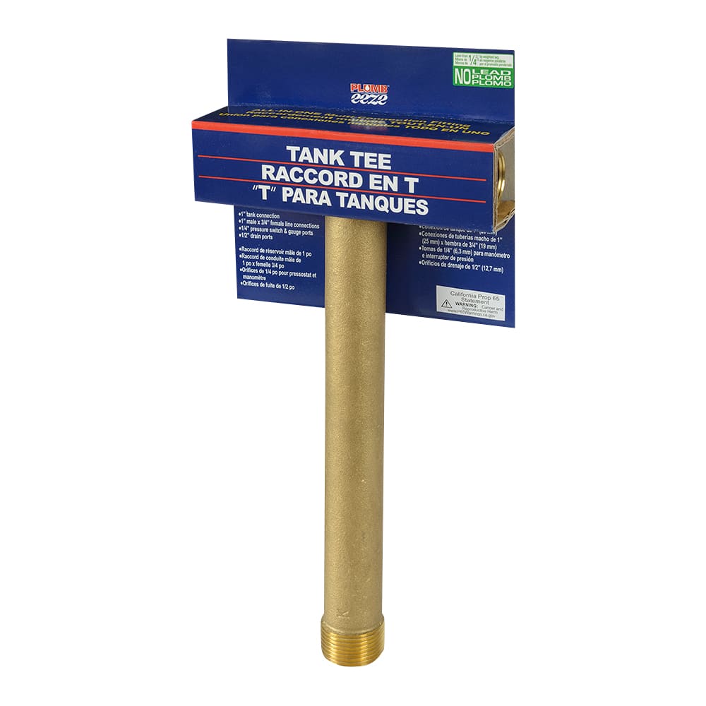 Raccord en T pour réservoir de pompe 1 po x 10 po