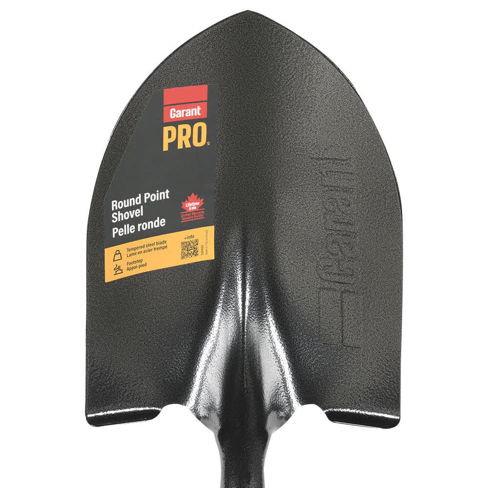 Pelle ronde Pro en acier trempé avec manche en bois 48 po GARANT