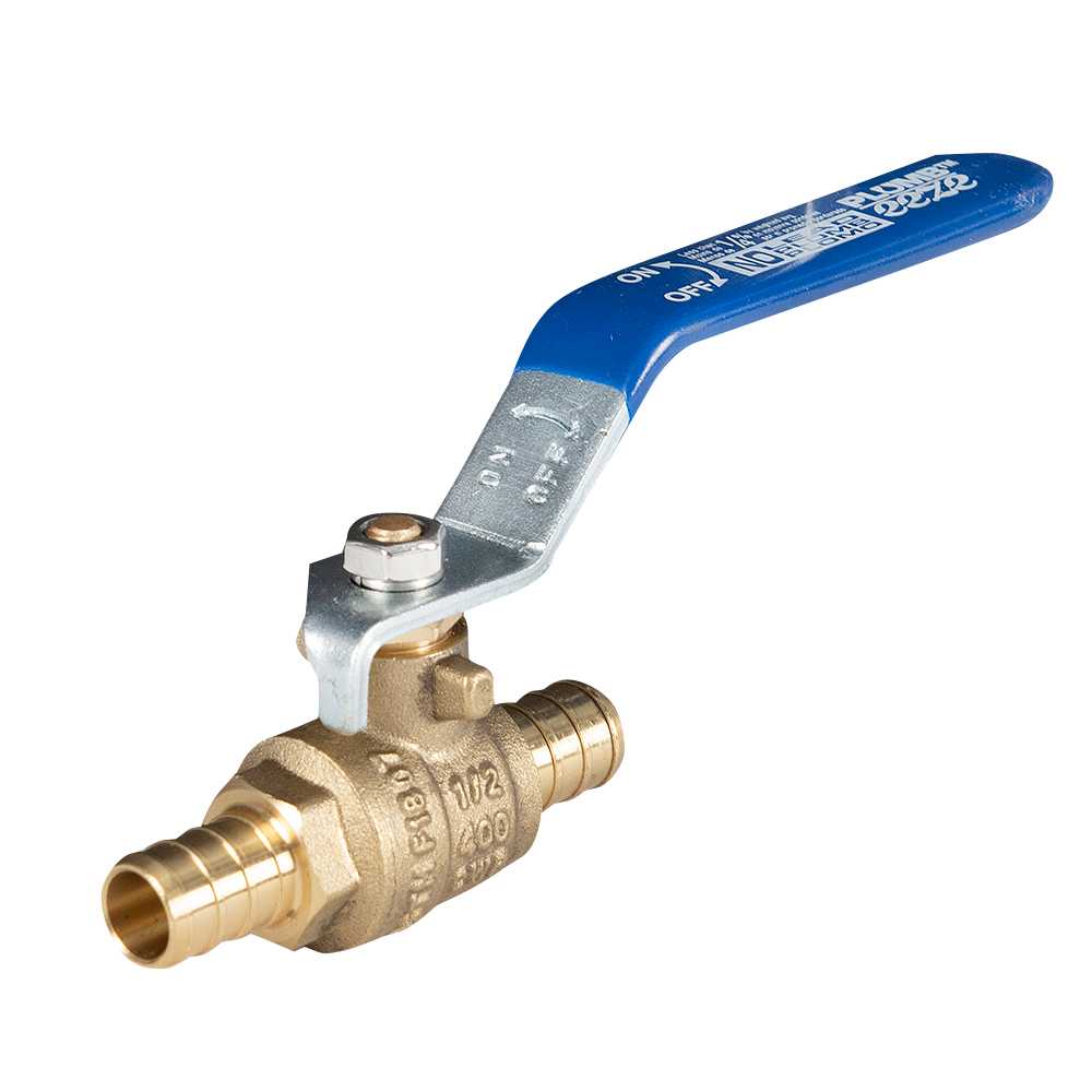Robinet droit PEX 1/2 po x 1/2 po