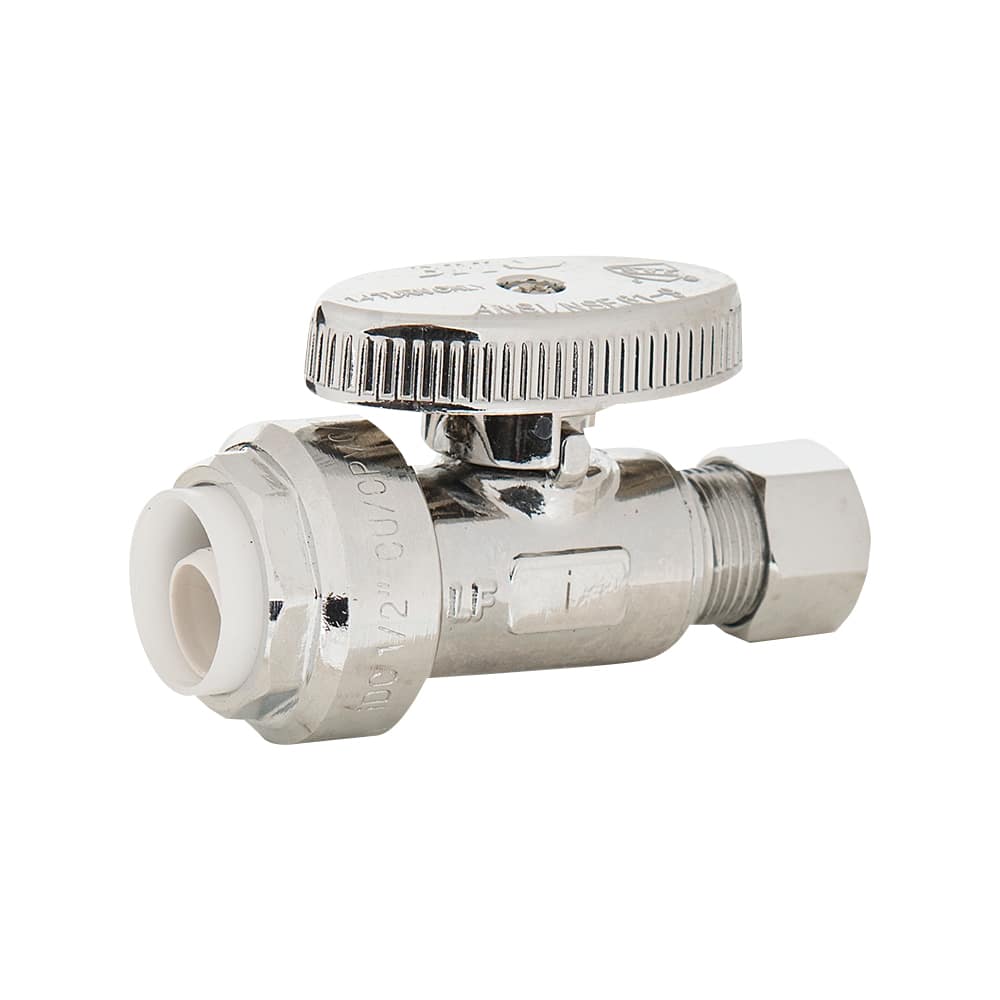 Robinet droit Easy-Grip Push 1/2 po x 3/8 po compression