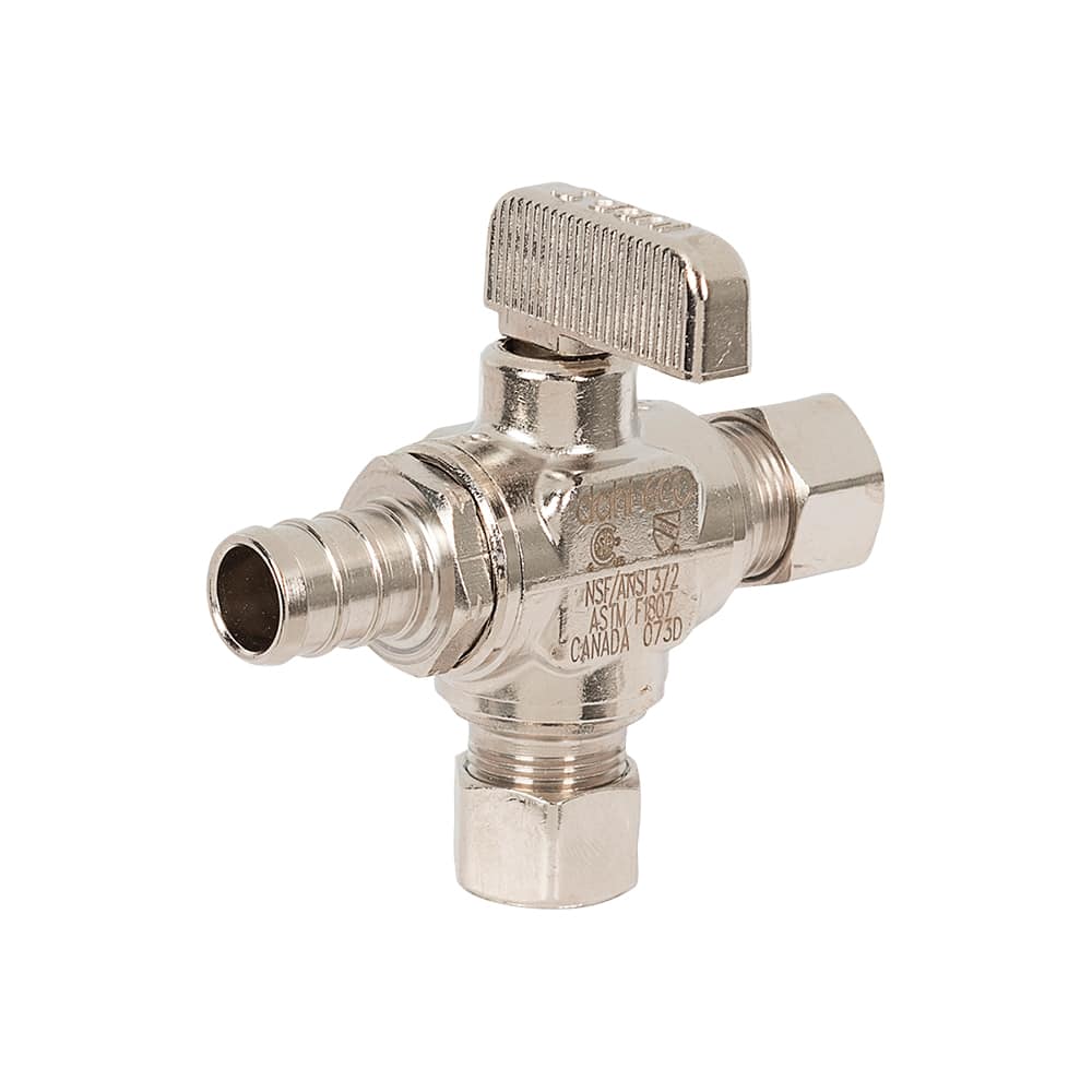 Robinet double PEX 1/2 po x 3/8 po compression