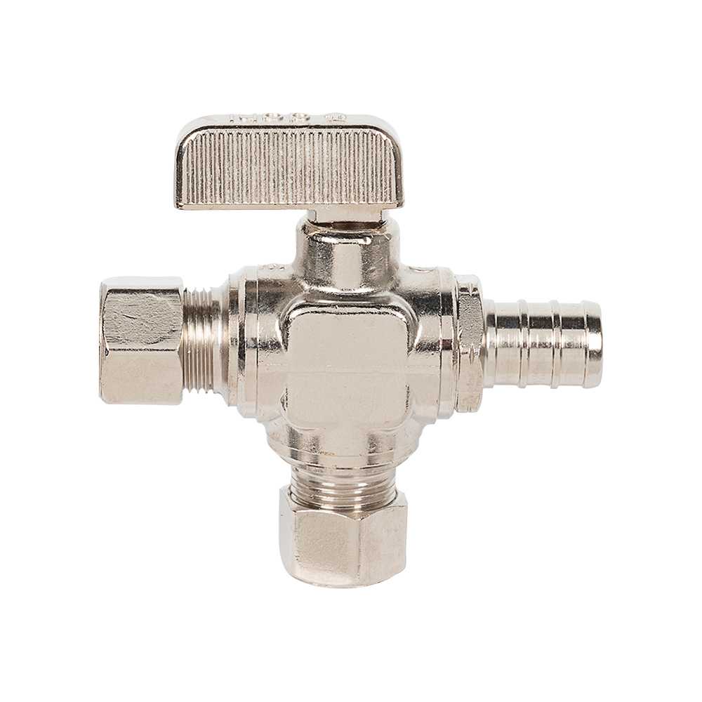 Robinet double PEX 1/2 po x 3/8 po compression