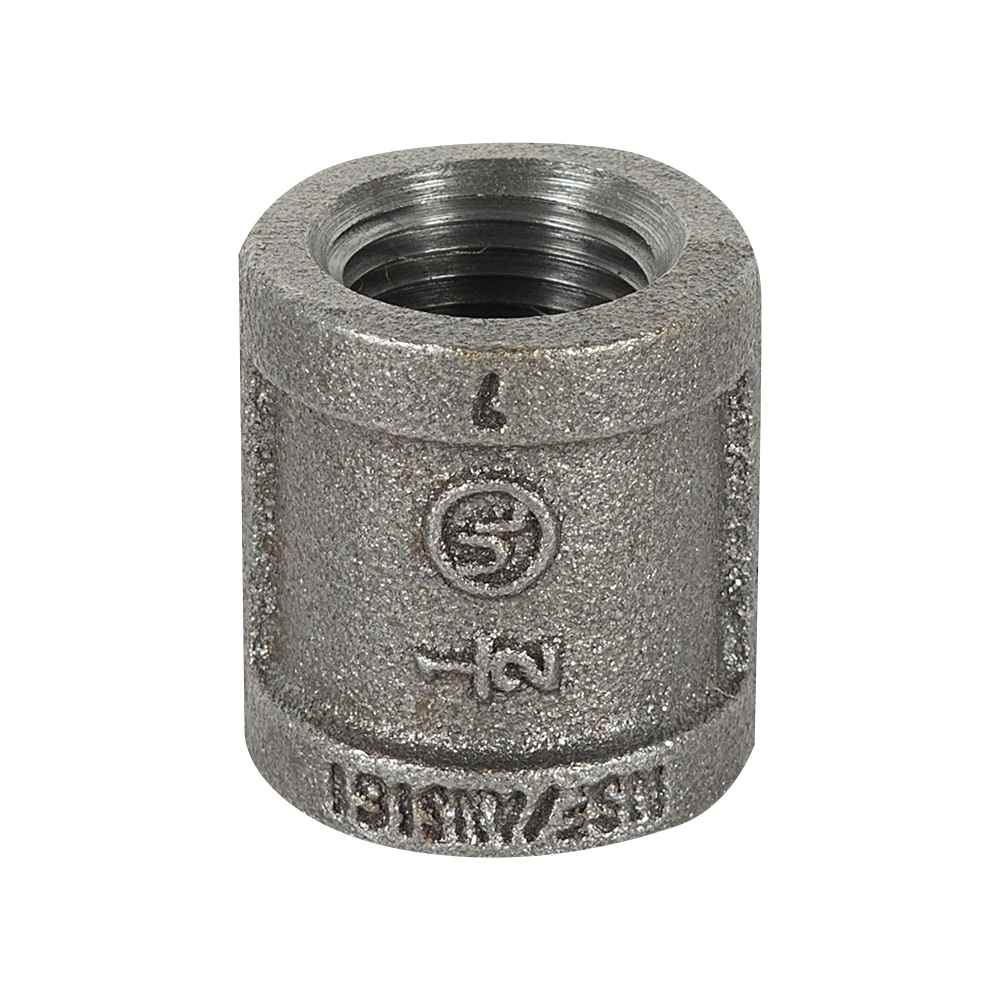 Raccord droit en acier noir 1/2&nbsp;po (FxF)