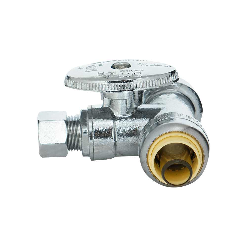 Valve en Té 1/2 po push x 3/8 po comp