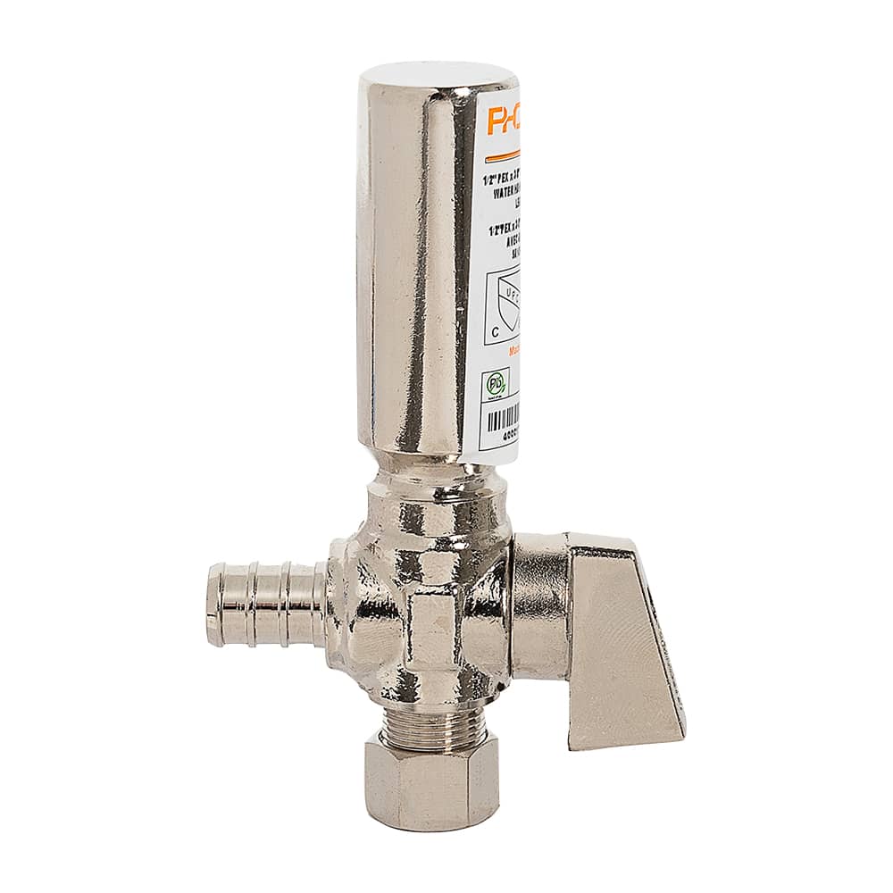 Robinet coudé antibélier PEX 1/2&nbsp;po&nbsp;x&nbsp;3/8&nbsp;po compression