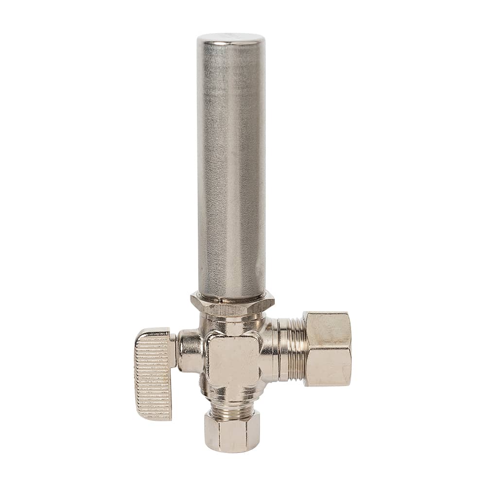 Robinet d'arrêt coudé antibélier 5/8 po x 3/8 po compression