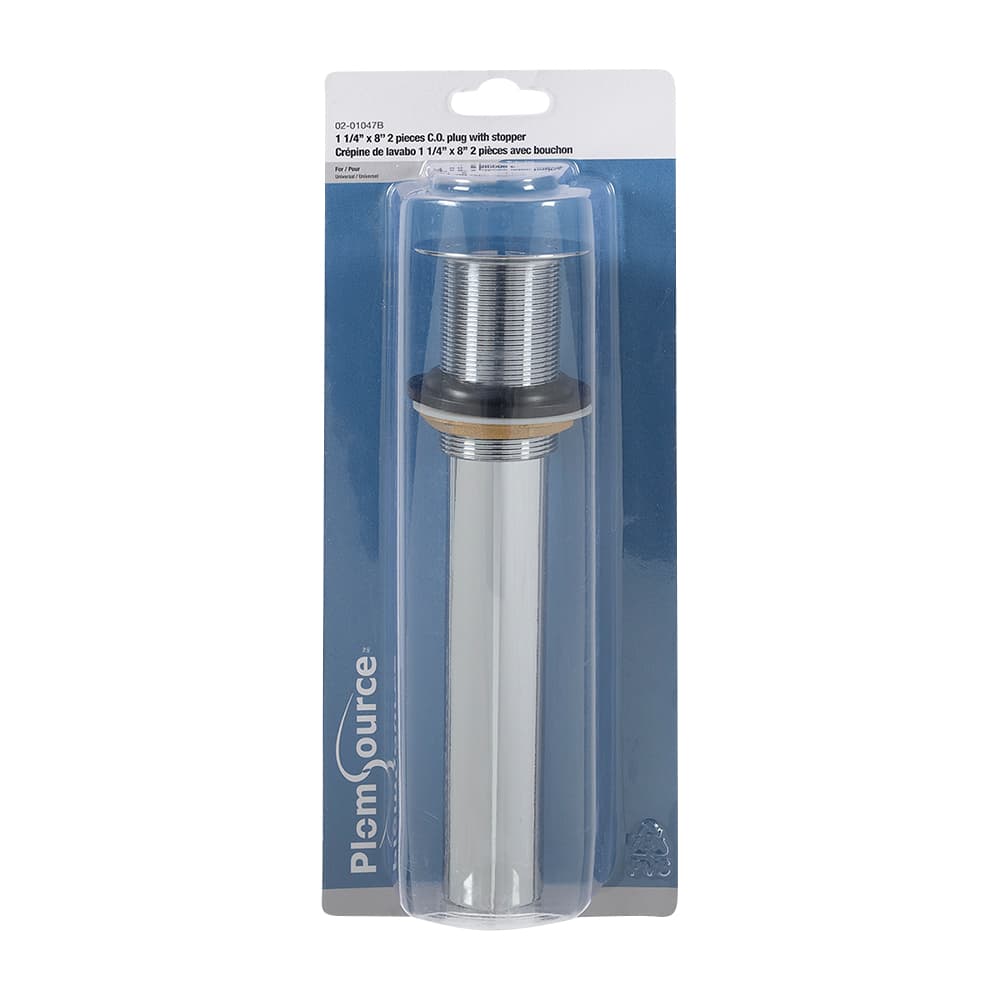 Sink Pop-Out Plug 1 1/4 in. X 8 in. W/O Overflow Chrome