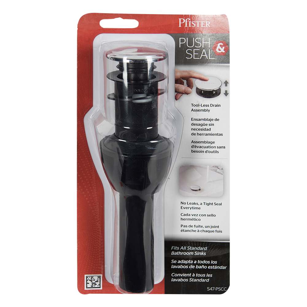 Bonde de vidange à poussoir Push&Seal chrome