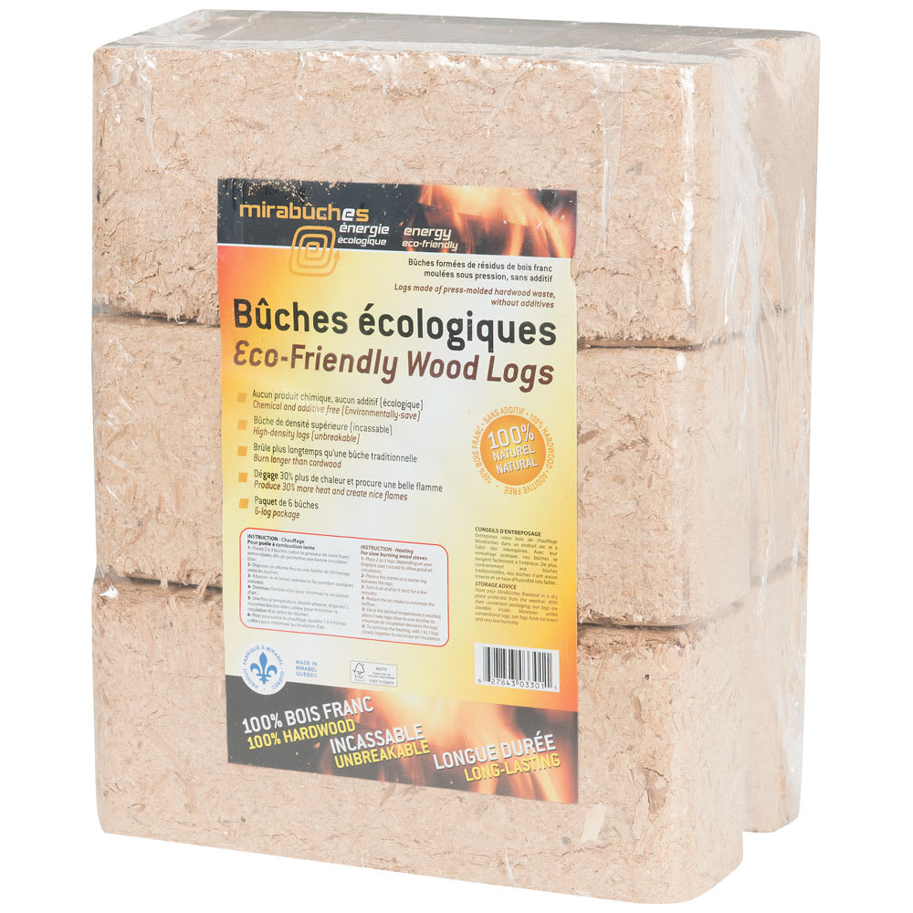 Bûches écologiques Mirabûches 3,75&nbsp;lb Pqt/6