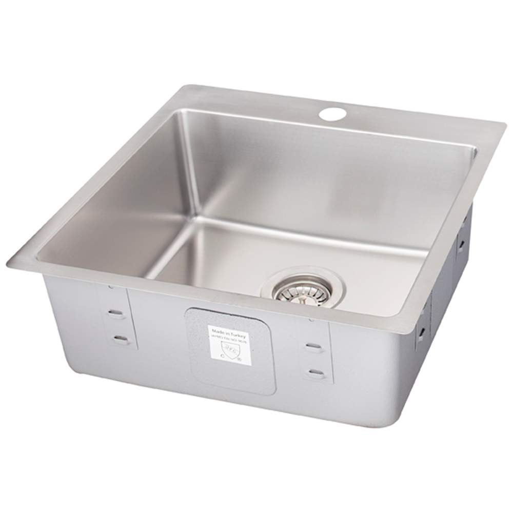 Évier de cuisine simple en acier inoxydable 19 3/4 po x 20 po