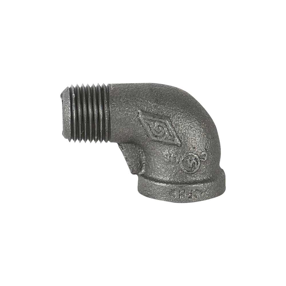 Coude en acier 90° noir (M x F) 1/2&nbsp;po