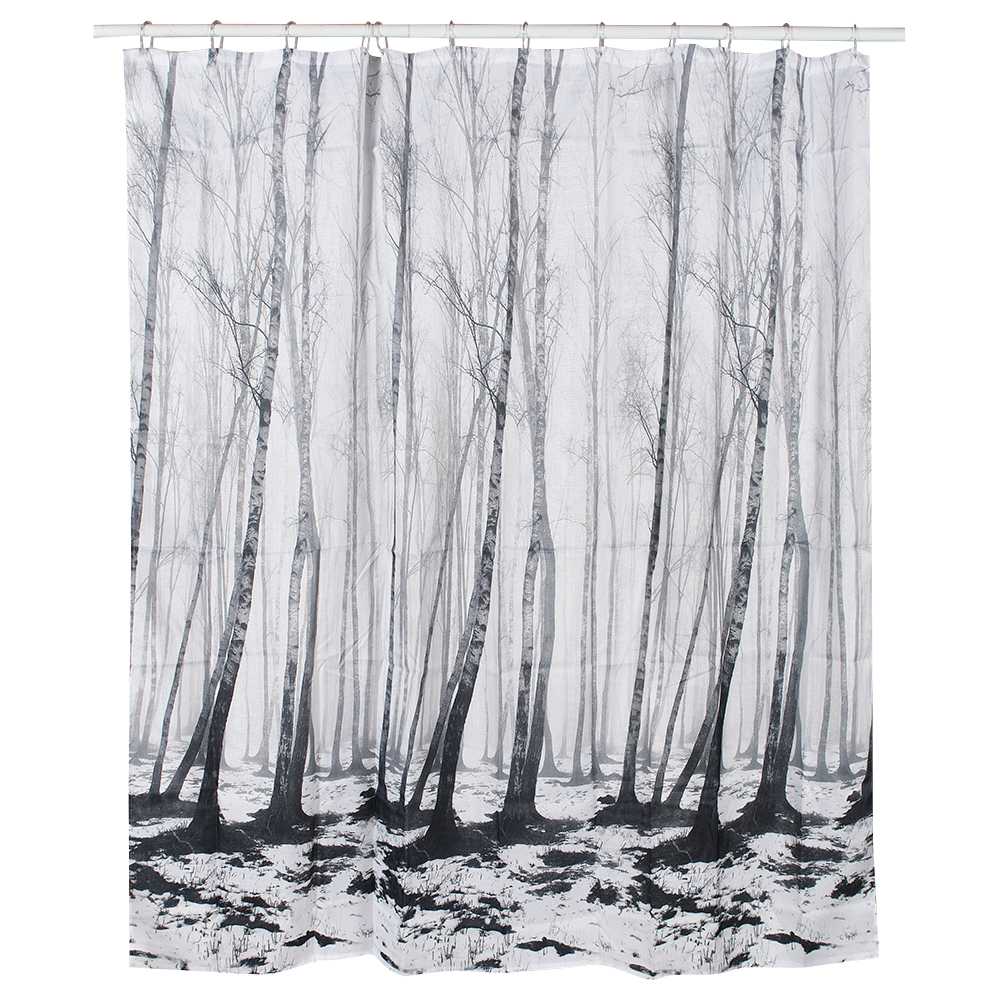 Rideau de douche en tissus forêt