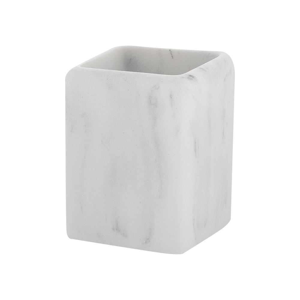 Verre en céramique effet marbre blanc