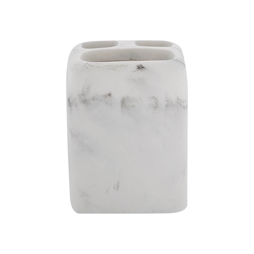 Porte-brosses à dents en céramique effet marbre blanc