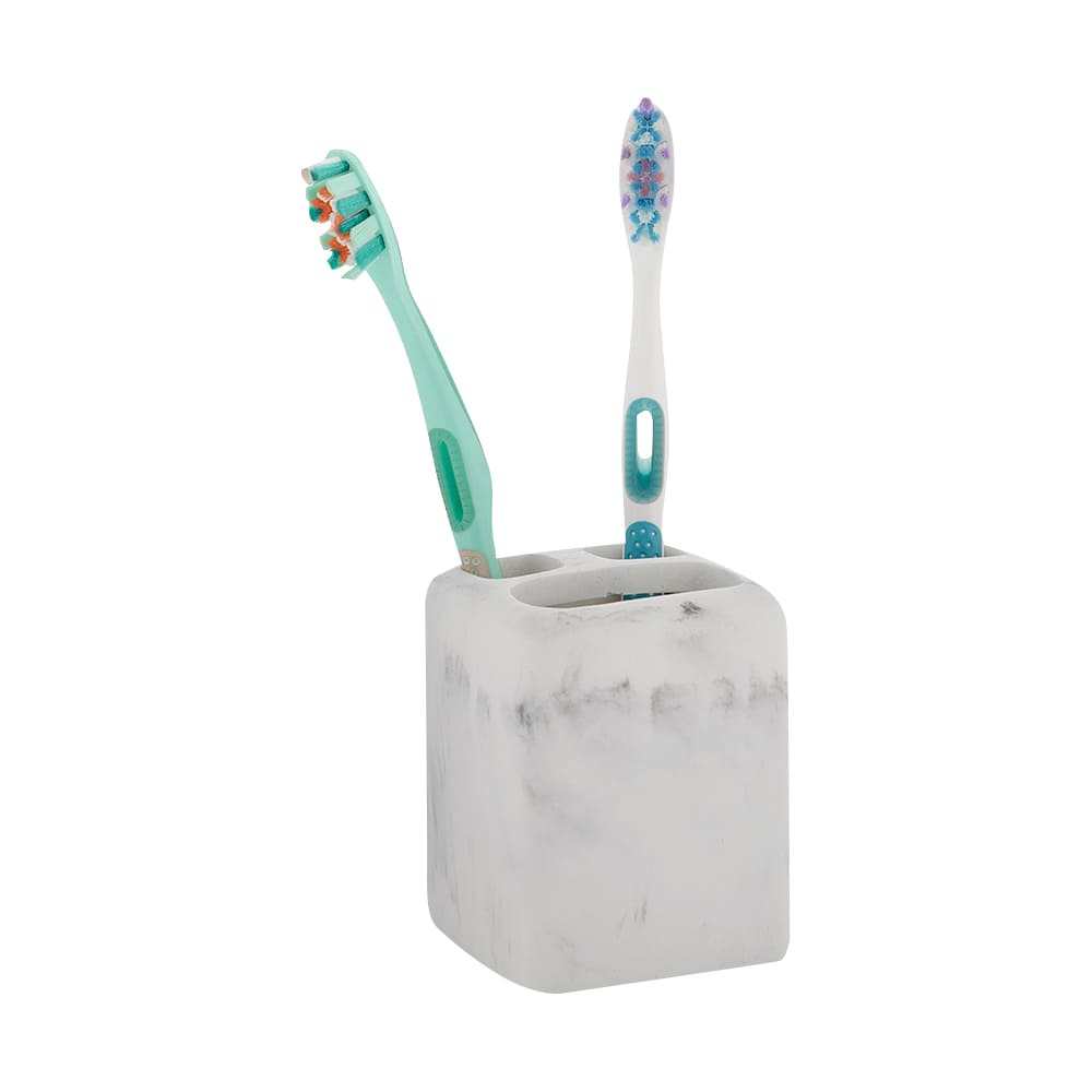 White Marble Effect Ceramic Toothbrush Holder