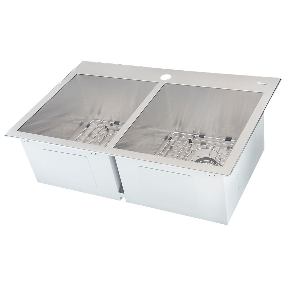 TASSILI SUPRA Xaya Double Bowl Kitchen Sink Stainless Steel 31&nbsp;in.&nbsp;x&nbsp;20&nbsp;in.
