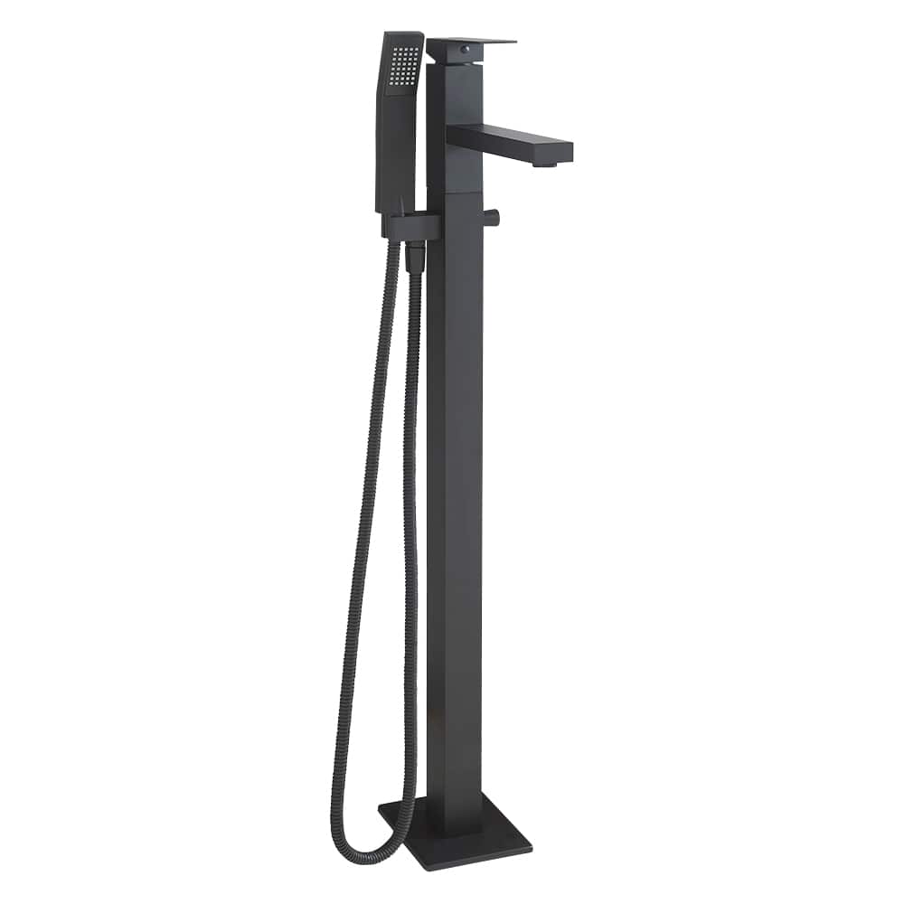 Robinet pour baignoire autoportante avec douchette 1 poignée Tolomeo noir TASSILI SUPRA