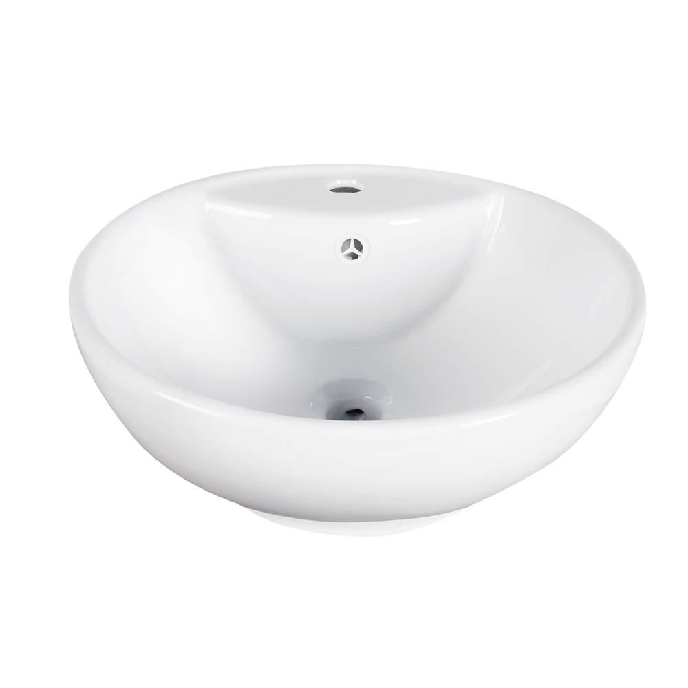 Vasque ronde en porcelaine blanche Marisa 17 15/16 po TASSILI