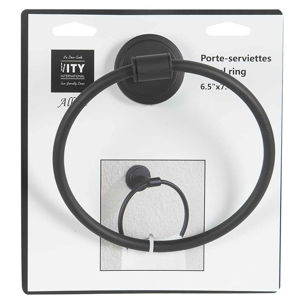 Anneau porte-serviette Allure noir