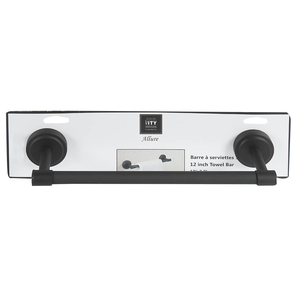 Porte-serviettes Allure noir 12&nbsp;po